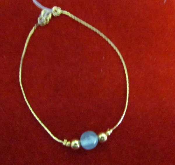P43 - Pulseira com Pérola artificial Azul Turquesa