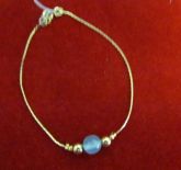 P43 - Pulseira com Pérola artificial Azul Turquesa